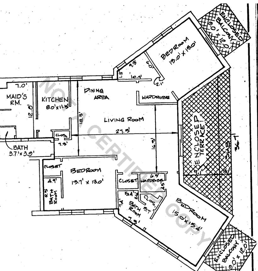 Recorded floor plan of the residence as it exists today